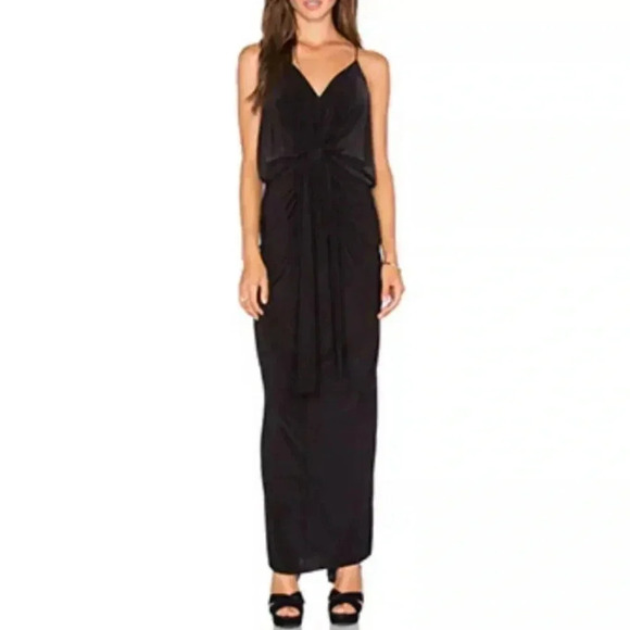 Misa Los Angeles Domino Vneck Knot Front Tie Womens Maxi Dress Size XS - Picture 1 of 9